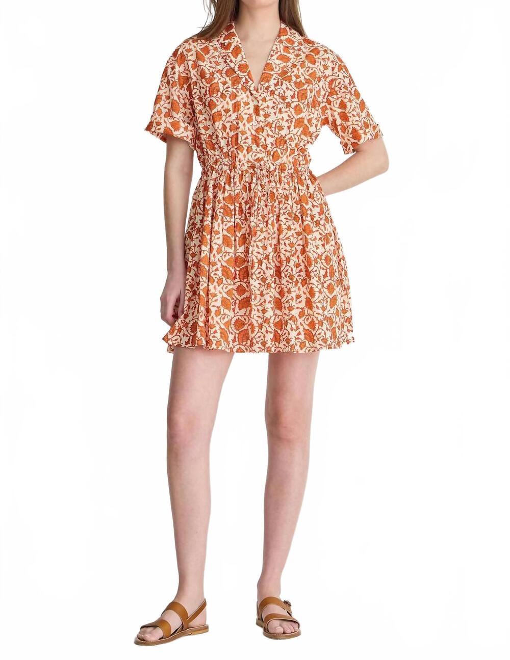 NEW APIECE APART valenti mini dress in night blooms sorbet
